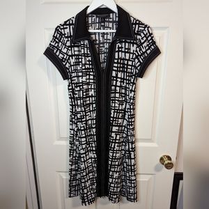 Connected apparel black and white dress V Neck size 10
